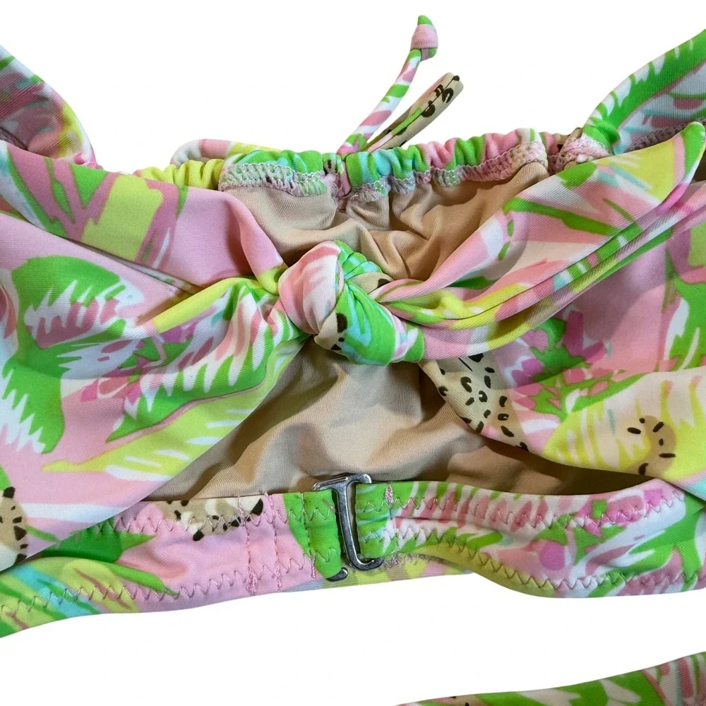 Shade Critters Swimsuit Girls 3T Pink Green Palm Beach Leopard Tropical Beach